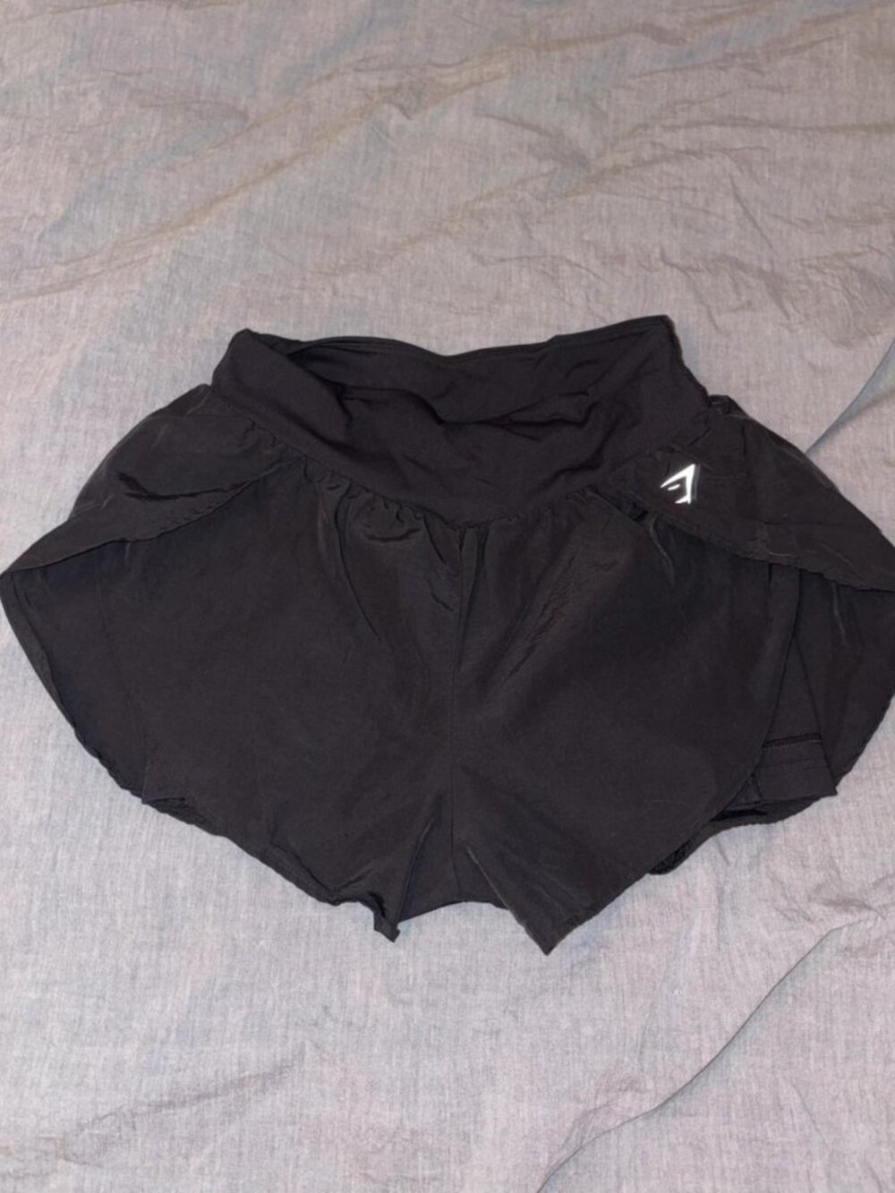 Black Lightweight Women’s Running Shorts Relaxed Split-Leg Athletic Fit, Size M